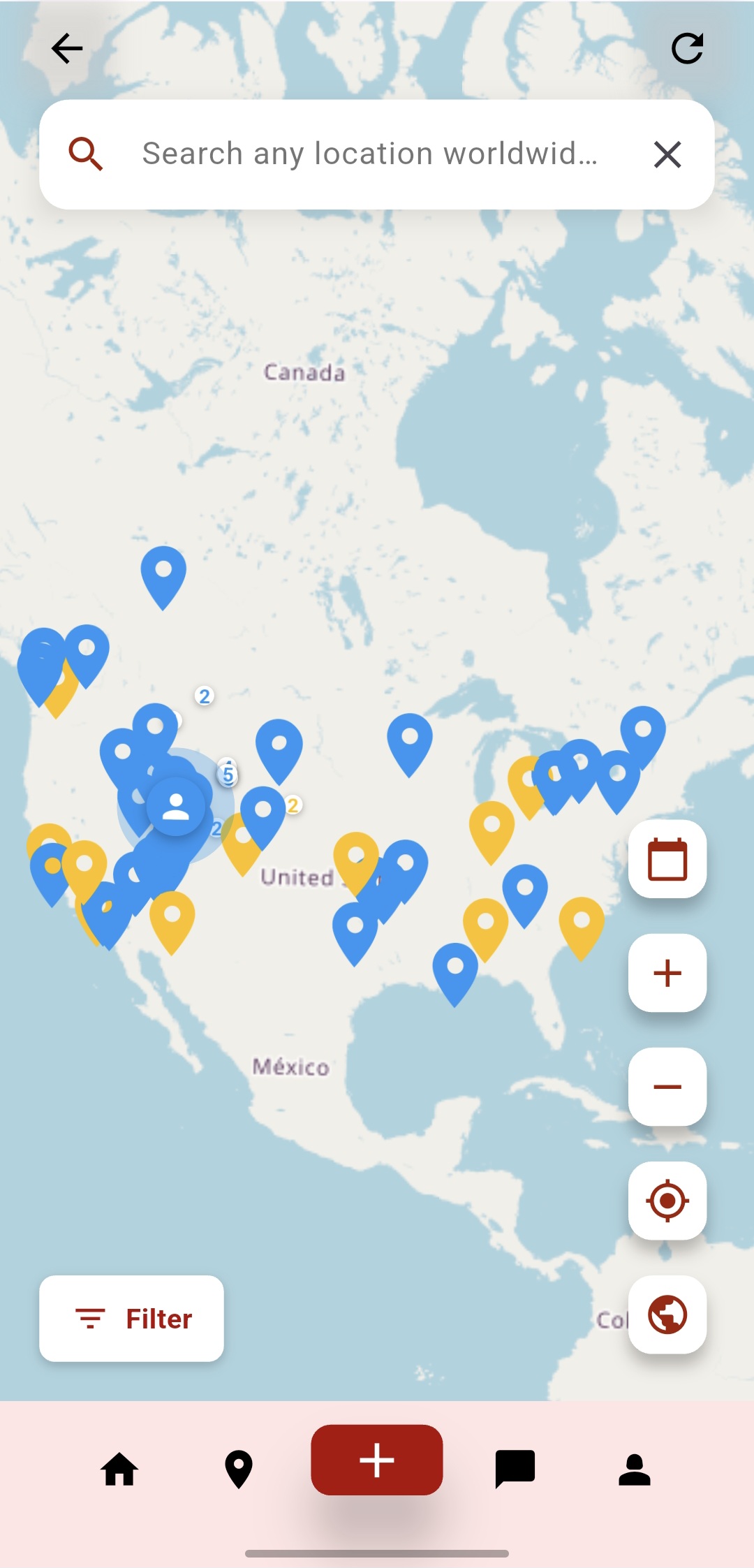 Find Events map in Driveway app